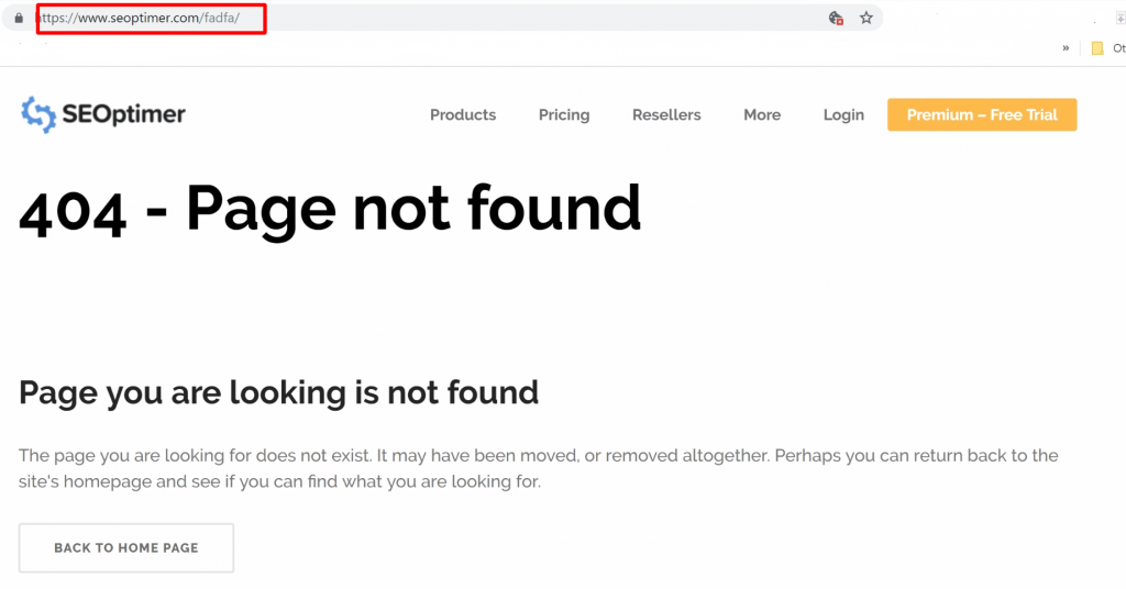 mensagem de erro 404 página não encontrada