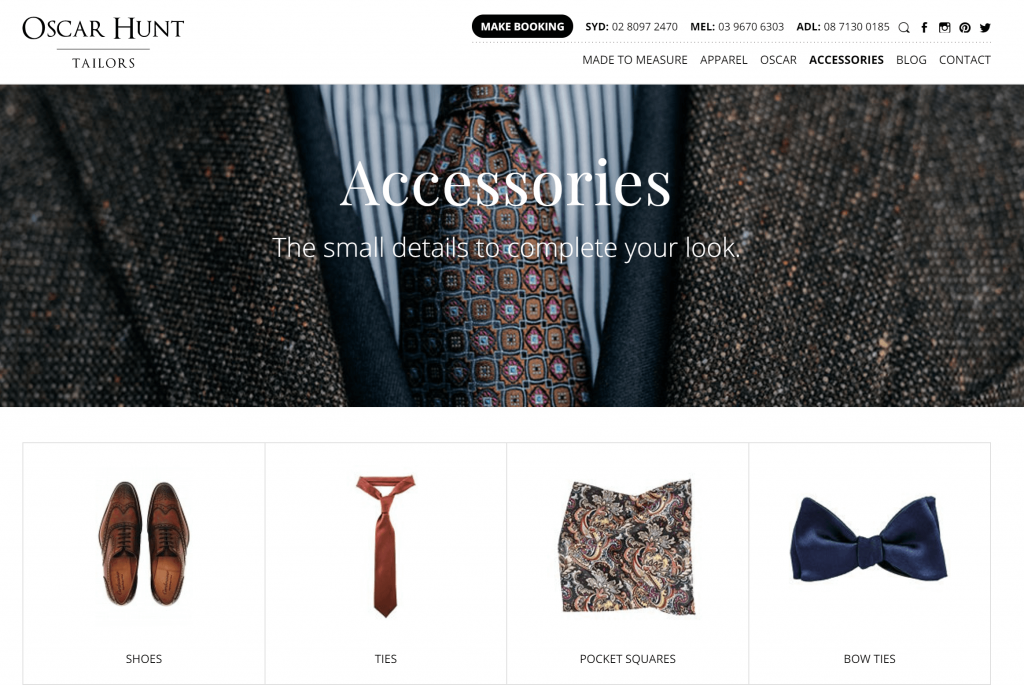 Herrenbekleidung Accessoires Oscar Hunt Tailors 